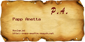 Papp Anetta névjegykártya