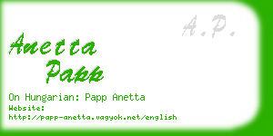 anetta papp business card